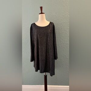 Chaus Black Sparkle Tunic, XL (NWT)